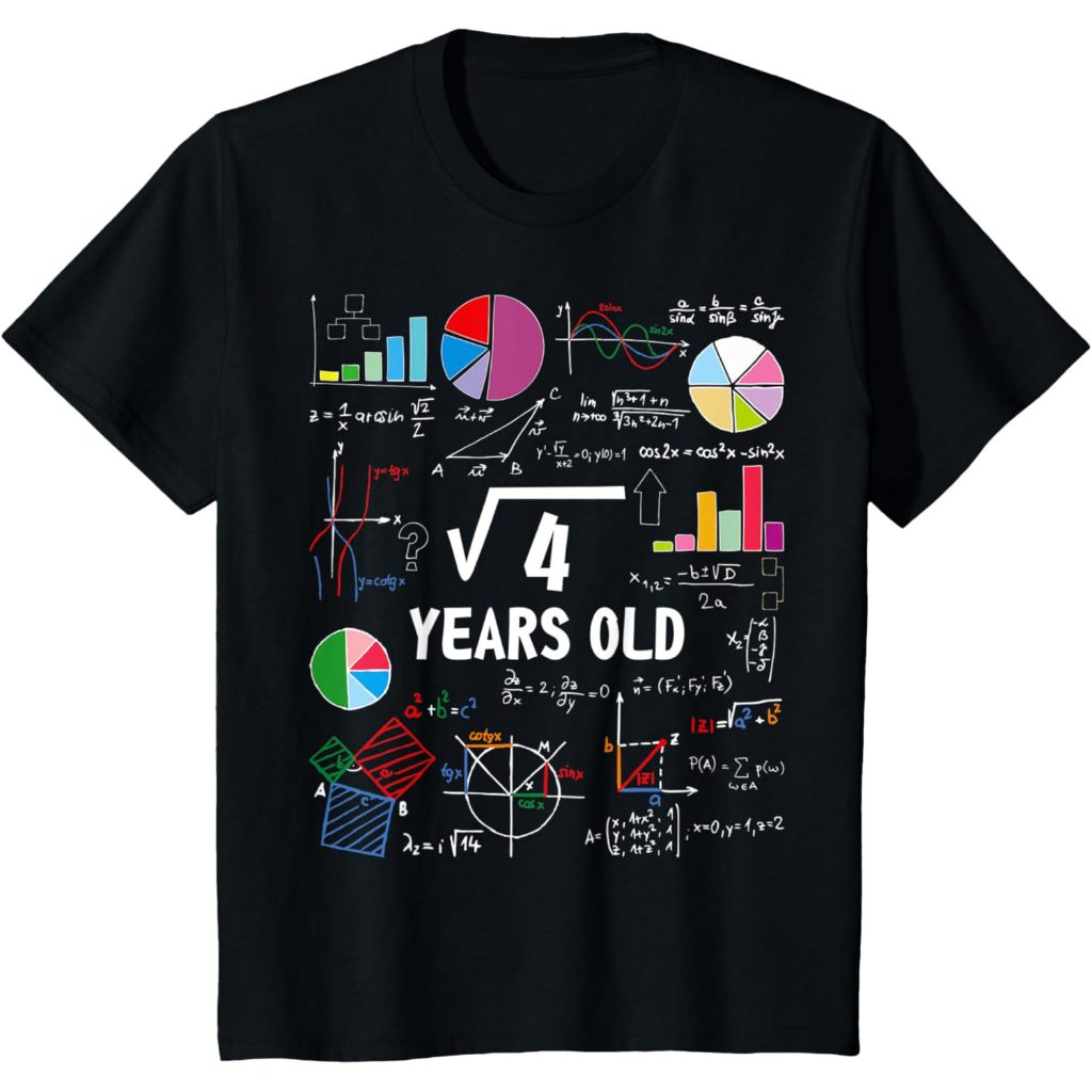 Square Root Of 4 2nd Birthday 2 ปีของขวัญคณิตศาสตร์คนรักเสื้อยืด