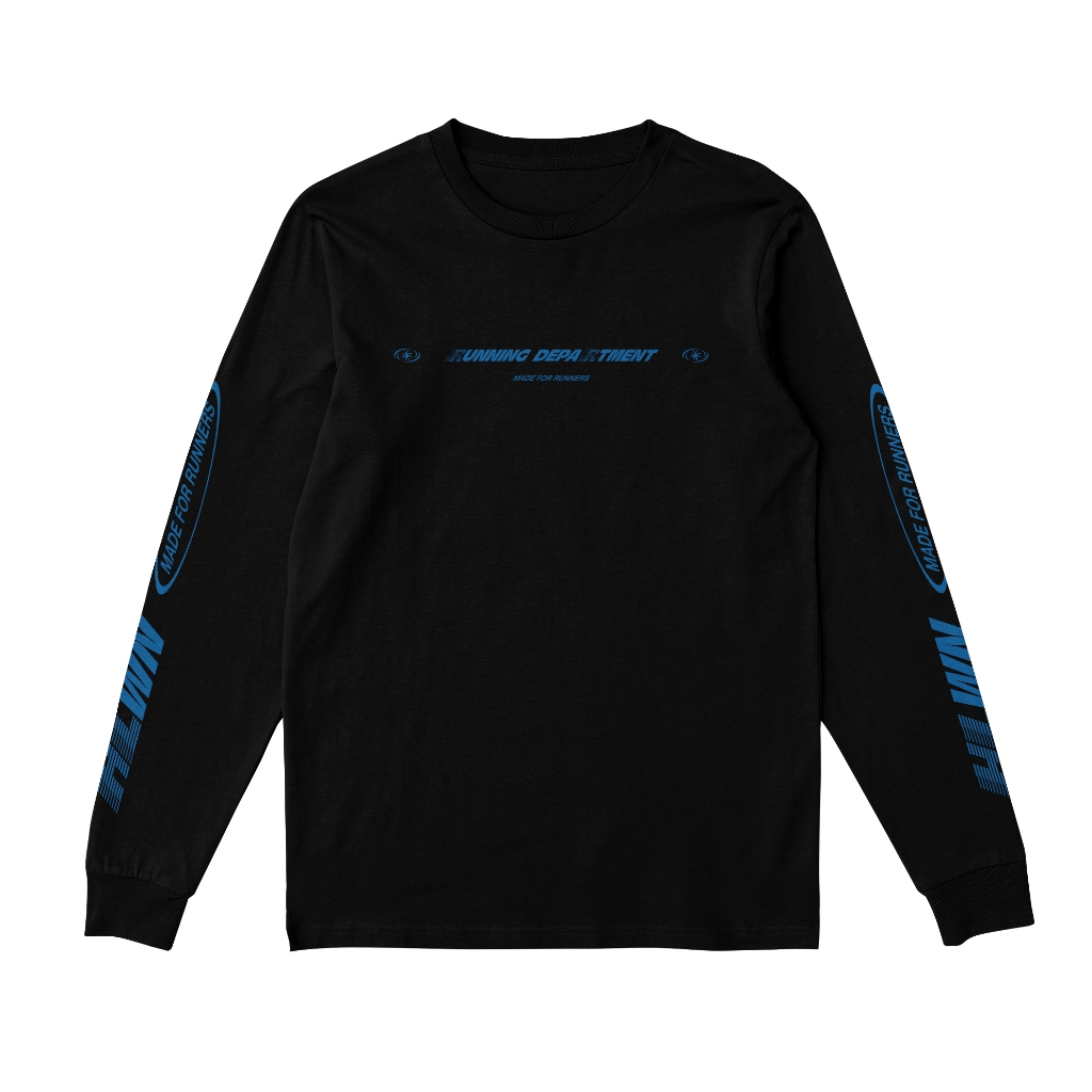 HLWN Running Unisex Long Sleeve Tee Black - Pelican