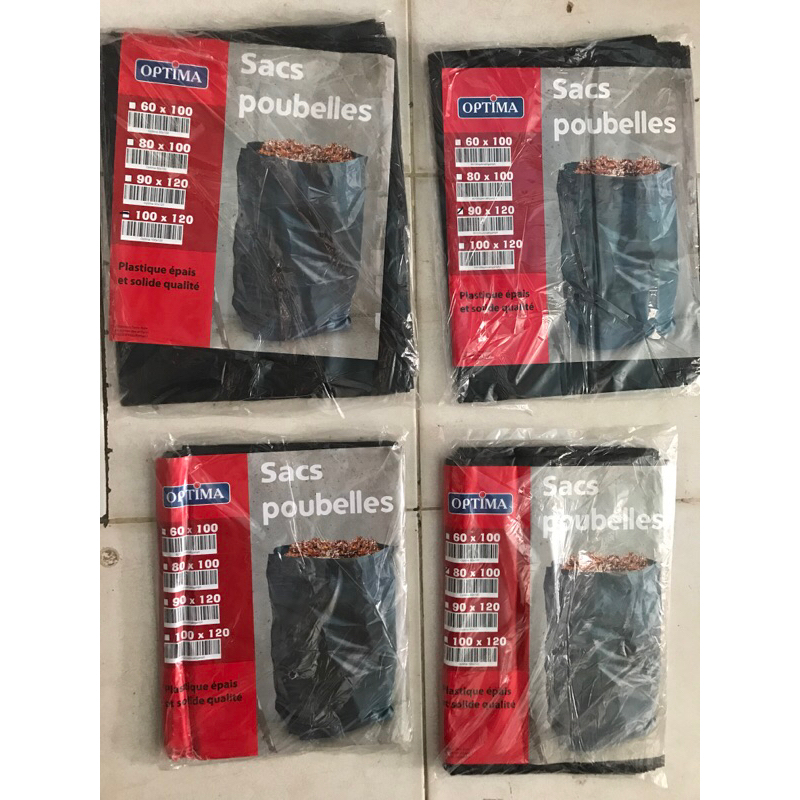 ถุงขยะขนาดใหญ่ OPTIMA Sacs Pubebelles /OPTIMA GARAGE BAG ขนาดต่างๆ (60x100, 80x100, 90x120, 100x120)
