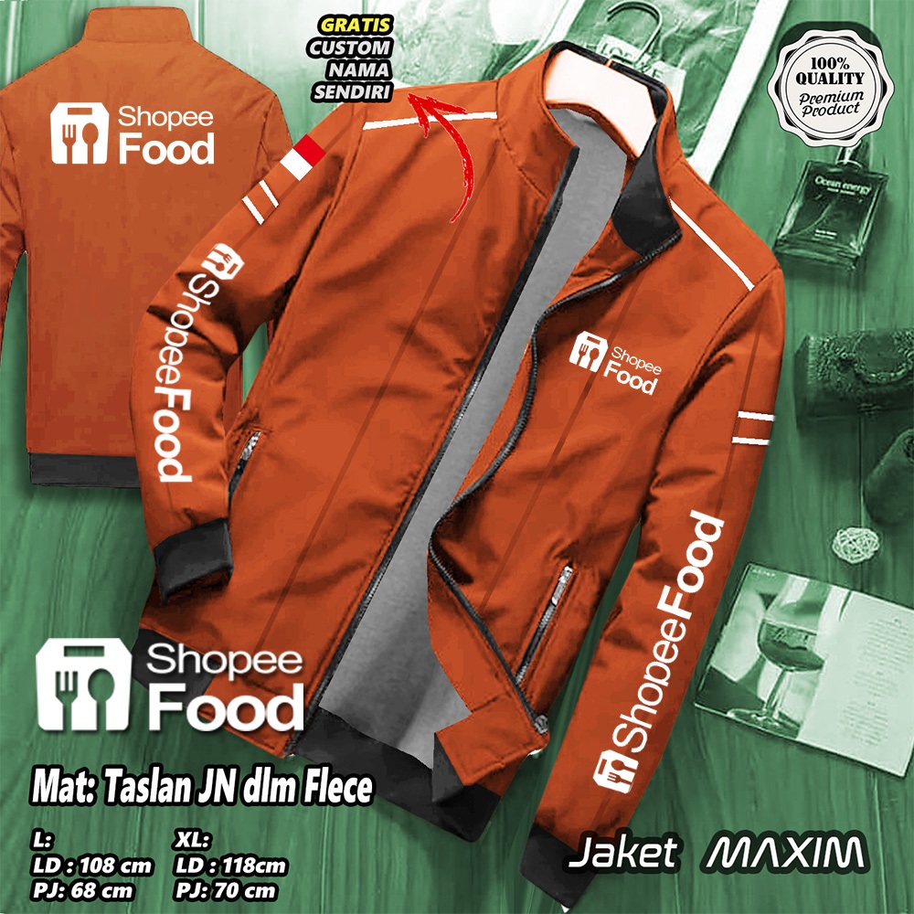 ใหม่ล่าสุด SHOPEE FOOD 2024 DRIVER Parachute Jacket/Cool DISTRO DRIVER Jacket/ฟรีการพิมพ์สกรีนชื่อ
