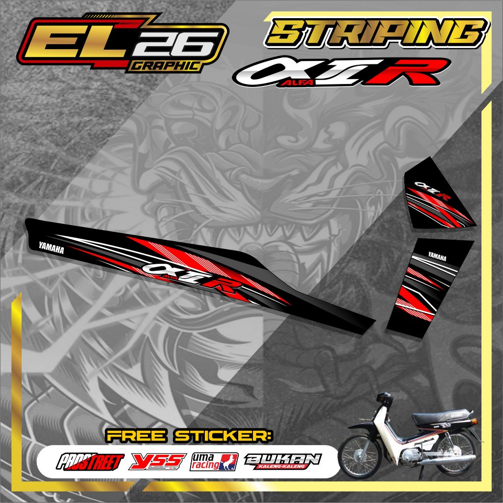 611 YAMAHA ALFA STRIPING STICKER - YAMAHA ALFA STAR MOTIF STICKER