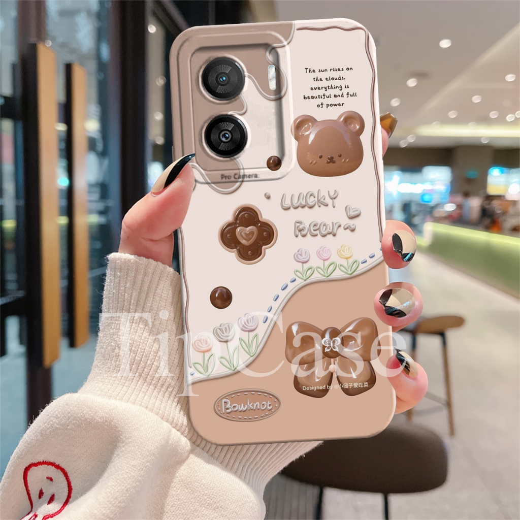 HP IQOO Z7 5G / IQOO Z7X 5G Casing Protect Camera หมีน่ารัก Motif