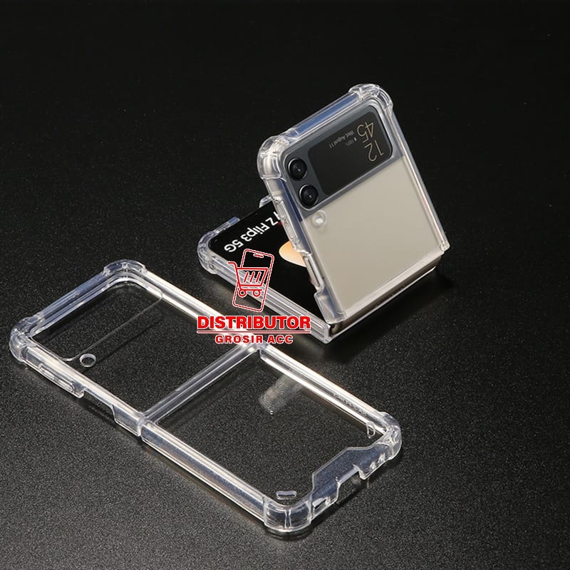 SAMSUNG Z FLIP 4 CASE AIRBAG ANTI CRACK THICK CLEAR SOFTCASE SAMSUNG Z FLIP 4