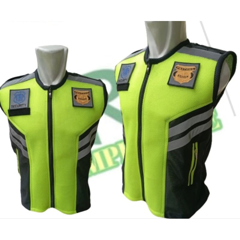 DOUBLE MASK SECURITY VEST GREEN STABILO SAPAM VEST SECURITY VEST
