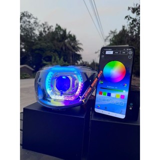 LAMPU UTAMA BILED MATRIX RGB MIO J MIO GT RING AKRILIK 4'5 SETELAN LEWAT APLIKASI