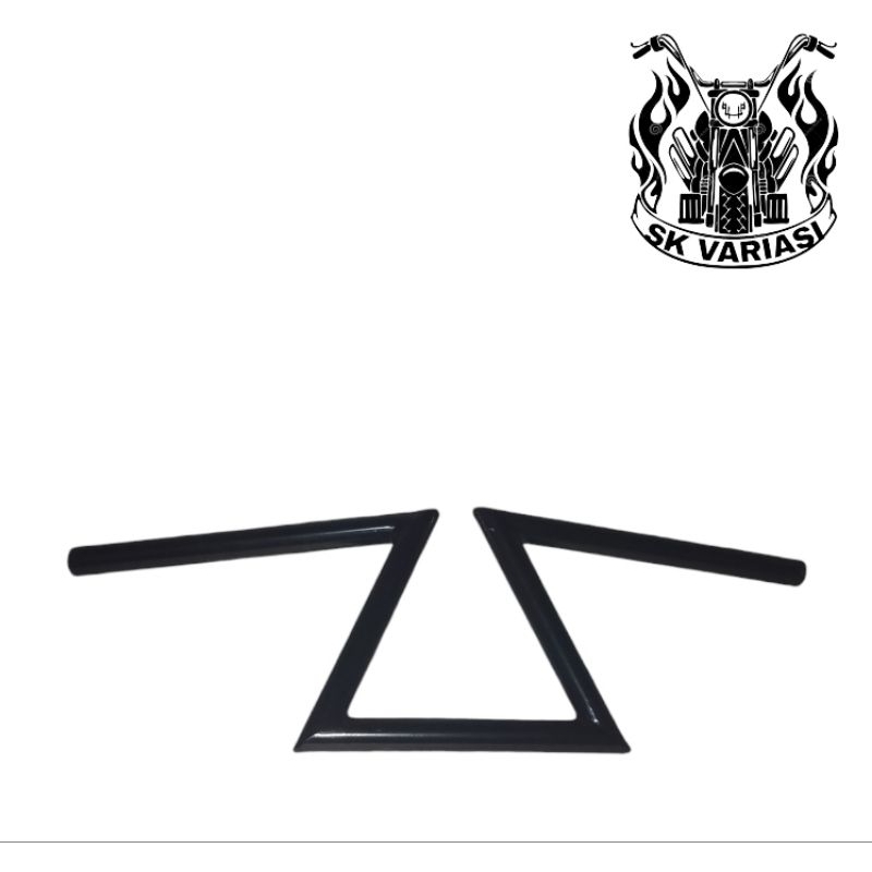 Z Bar Triangle Handlebar Custom Chopper Choppycup Bratstyle Japstyle Universal สีดํา
