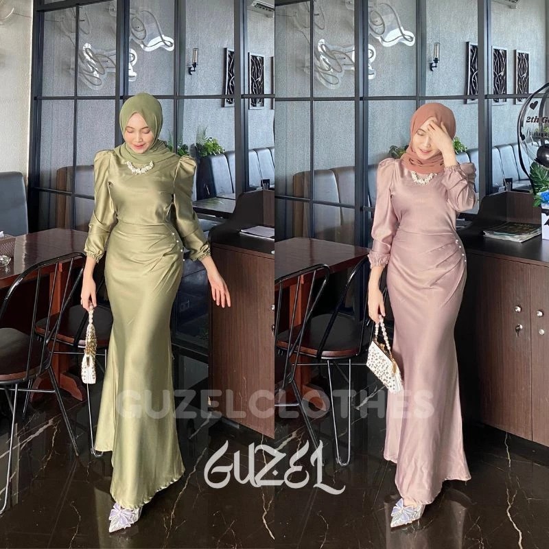 - Ada JUMBO Elora ชุดโดย Guzel ผ้าไหมซาตินพรีเมี่ยมผู้หญิง & 39;s เสื้อผ้าแฟชั่นสําหรับสําเร็จการศึกษาพิธีคู่ Muslimah Gamis Eid เพื่อนเจ้าสาวงานแต่งงาน Slim Body Fit ล่าสุด Mermaid 2023 2024