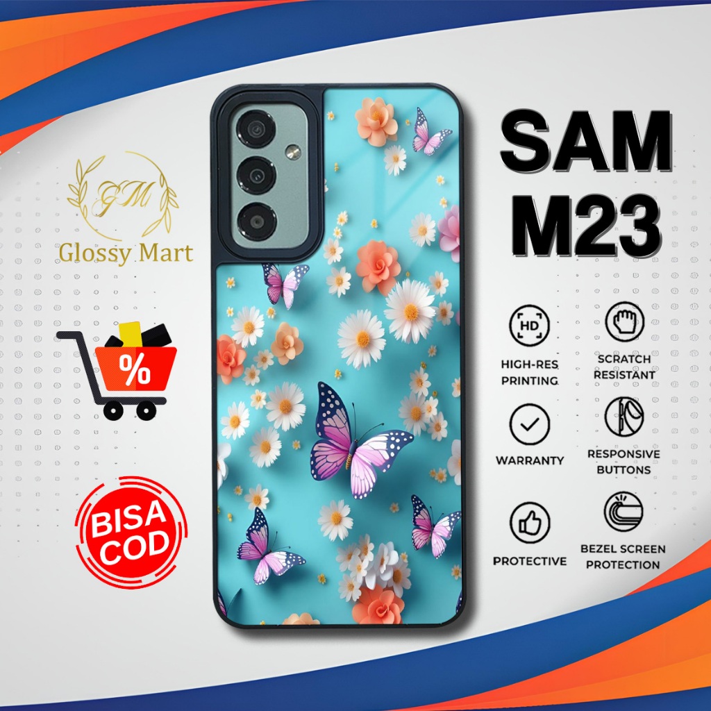 เคส Samsung M23 ล่าสุด เคสผีเสื้อ Samsung M23 Softcase Hardcase Glossy