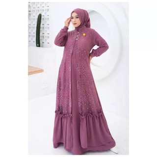 KANZA DRESS GAMIS WANITA TERBARU | GAMIS REMAJA KEKINIAN MODERN 2026 | GAMIS CRINGKLE POLOS MIX BRUKAT MALIKA DAN SLOWROSKY MEWAH