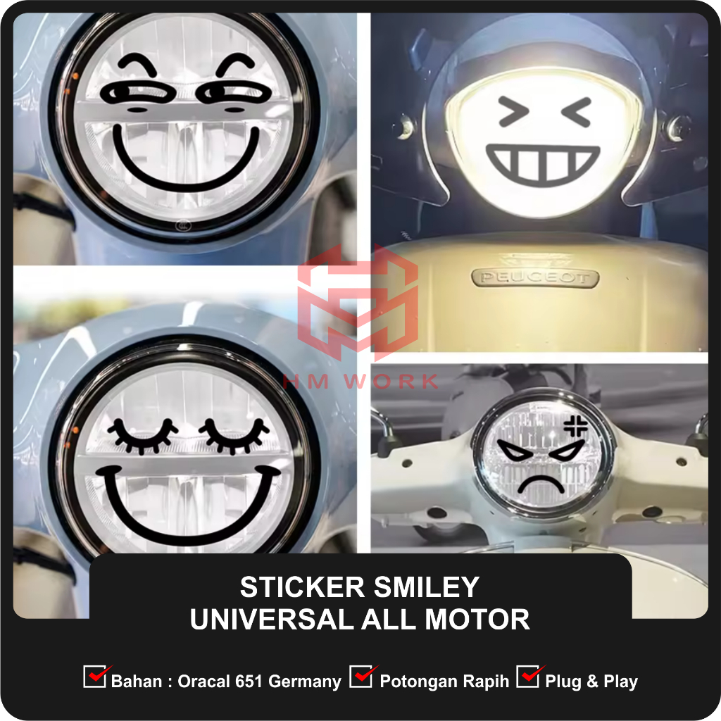 SMILEY สติ๊กเกอร์สําหรับ UNIVERSAL FILANO FAZIZIO VESWVA PRIMAVERA ETC ไฟหน้า
