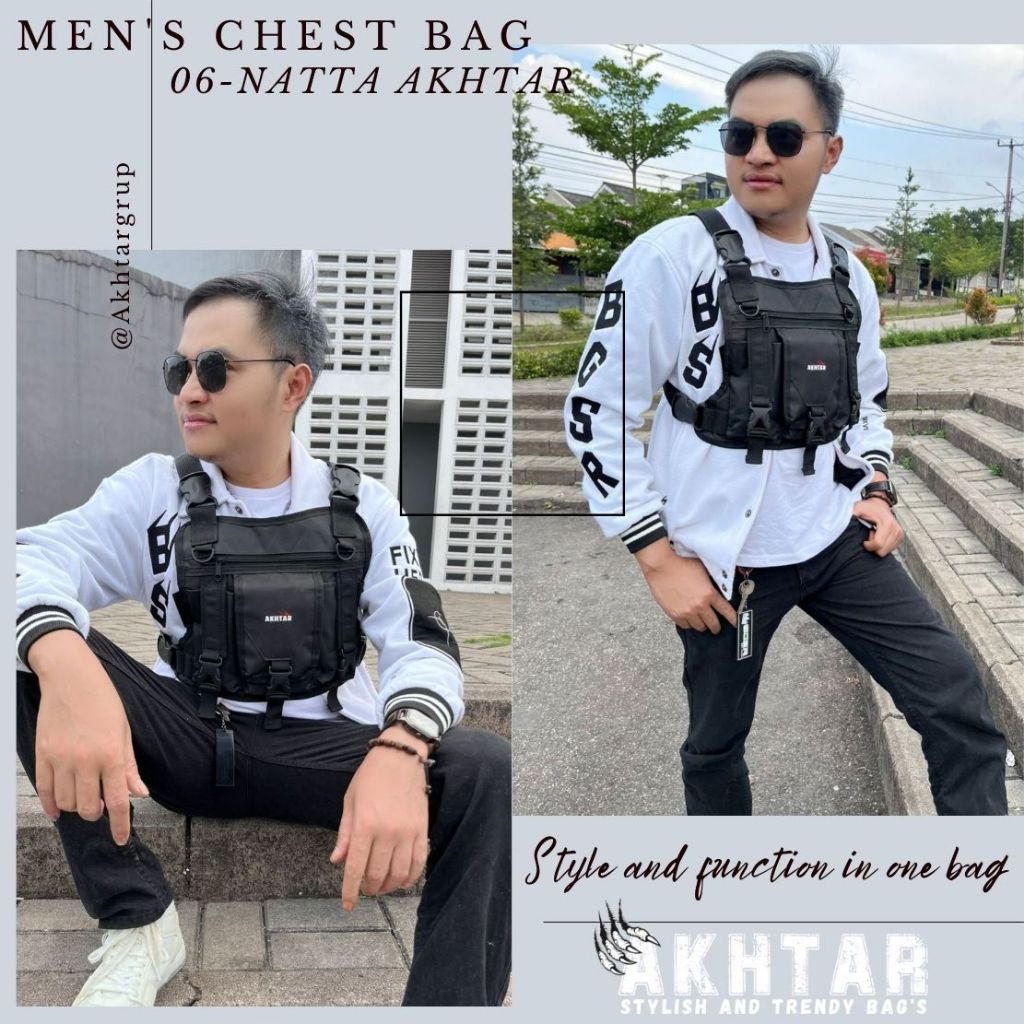 Akhtar Tactical Chest Bag Mens Chest Bag Sling Chest Rig Chest Bag - Slingbag