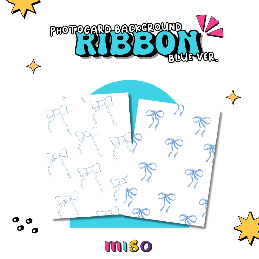 Photocard พื้นหลัง RIBBON BLUE/Photocard Filler พื้นหลัง/PC Binder Filler Kpop Wishlist/Binder Kpop/Filler Binder Kpop/PC Kpop พื้นหลัง