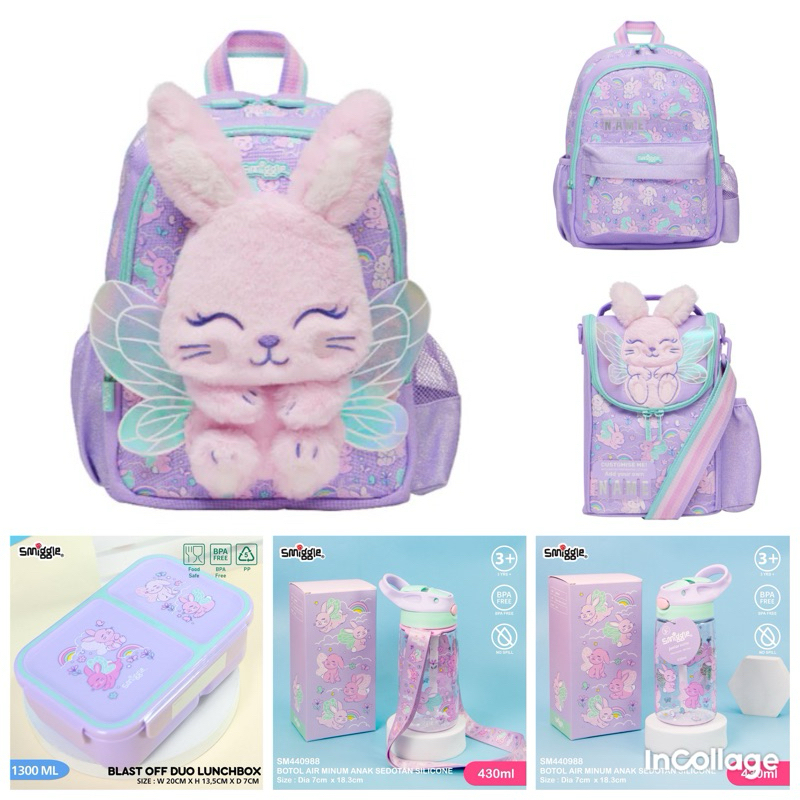 Smiggle Blast Bunny/กระเป๋าเป้สะพายหลัง/ขวด/lunchbox