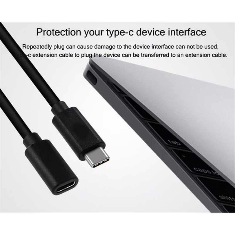 SOONHUA Type C Extension Cable USB Type C Male to USB Type C Female 1M Extension Cable