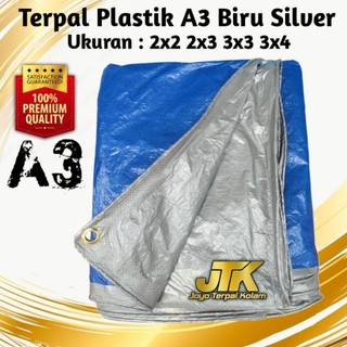 terpal Plastik A3 biru silver ukuran  2x3 3x3 3x4 meter