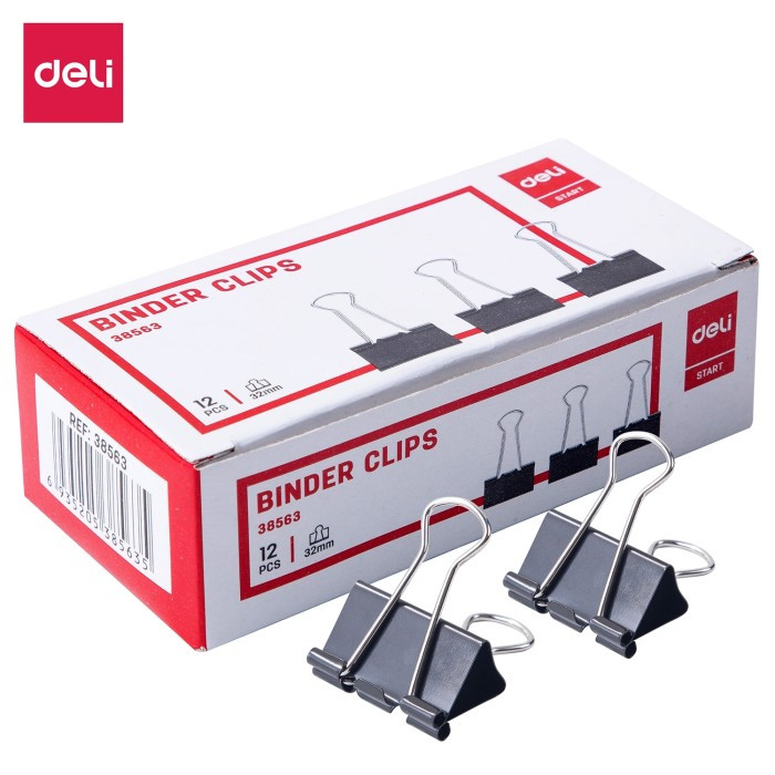คลิปหนีบกระดาษสีดํา Binder Clip DELI No. 155 / 111 / 107 / 105