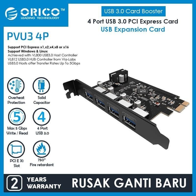 ORICO 4ports USB3.0 PCI-E express card -  PVU3-4P