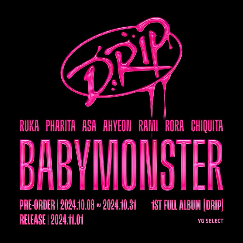 [ใหม่สามารถเป็น Co DATE 1 NOV] PO Sharing Photocard BABYMONSTER อัลบั้มที่ 1 DRIP - YG Tag - Zip Loc