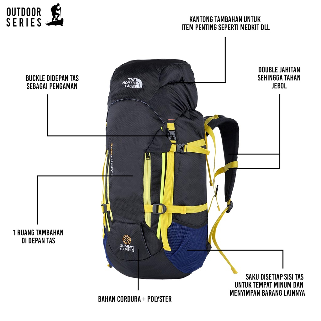 Elexra Mountain Backpack 50 ลิตร กระเป๋าเป้ภูเขา กระเป๋าเป้เดินป่า