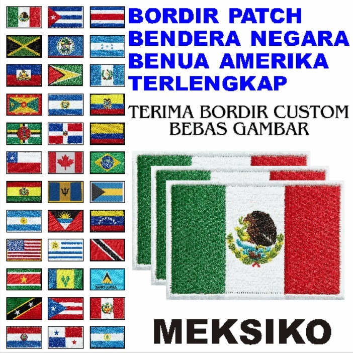 BET FLAG EMBROIDERY PATCH/ COMPLETE MEXIKO STATE AMERICAN FLAG