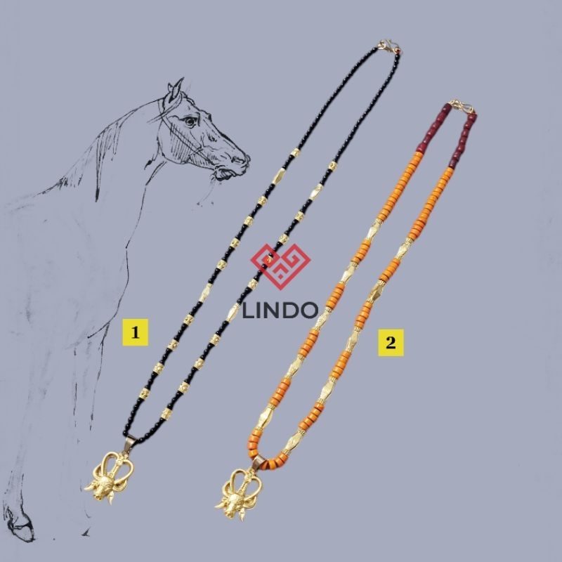 สร้อยคอ Kalampo-Ata & จี้เงิน Pa Tedong (ชุบทอง) Toraja (รหัส: DE1015810)