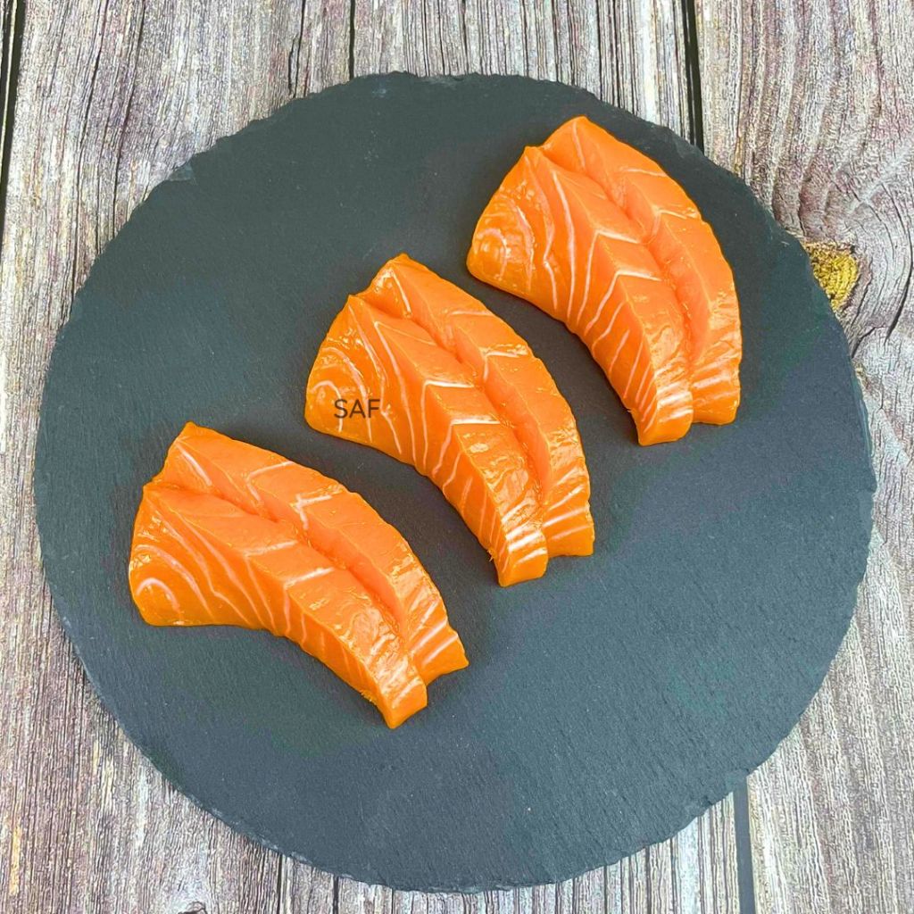 สําหรับ SAF SASHIMI FAKE ARTIFICIAL SUHI SALMON - FAKE SASHIMI PROPS ผลิตภัณฑ์อาหาร PHOTO