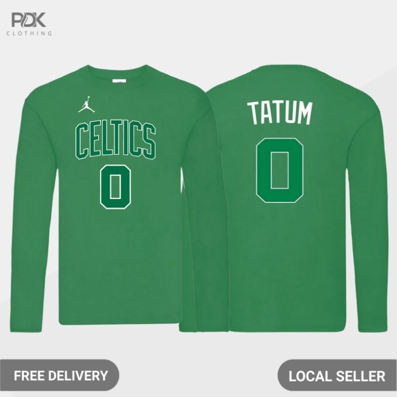 เสื้อยืดบาสเก็ตบอลแขนยาวผู้ชาย Celtics Tatum