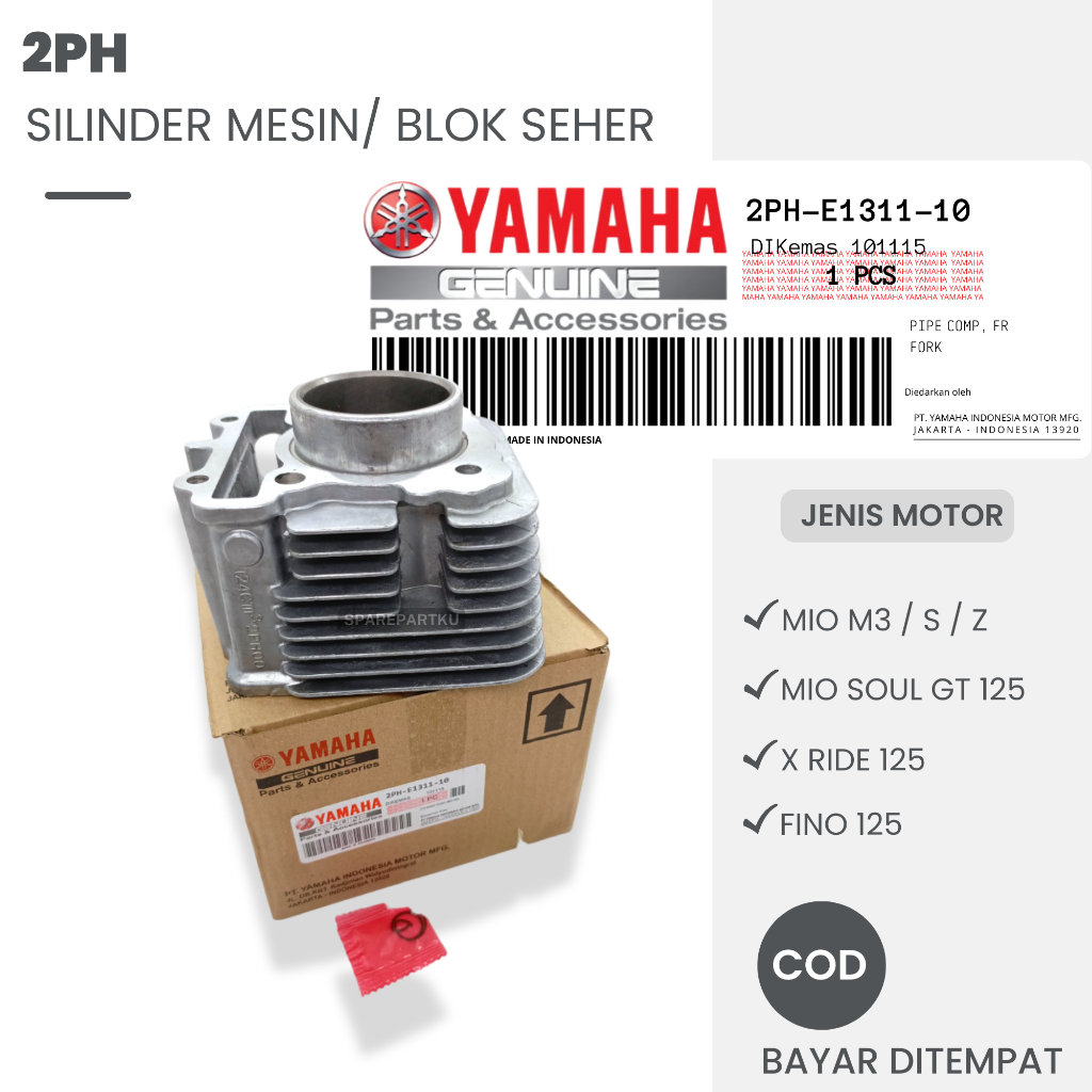 MESIN (2PH) SEHER BLOCK SET YAMAHA MIO M3/ S/ Z, MIO SOUL GT 125, X RIDE 125, FINO 125/ ENGINE CYLIN