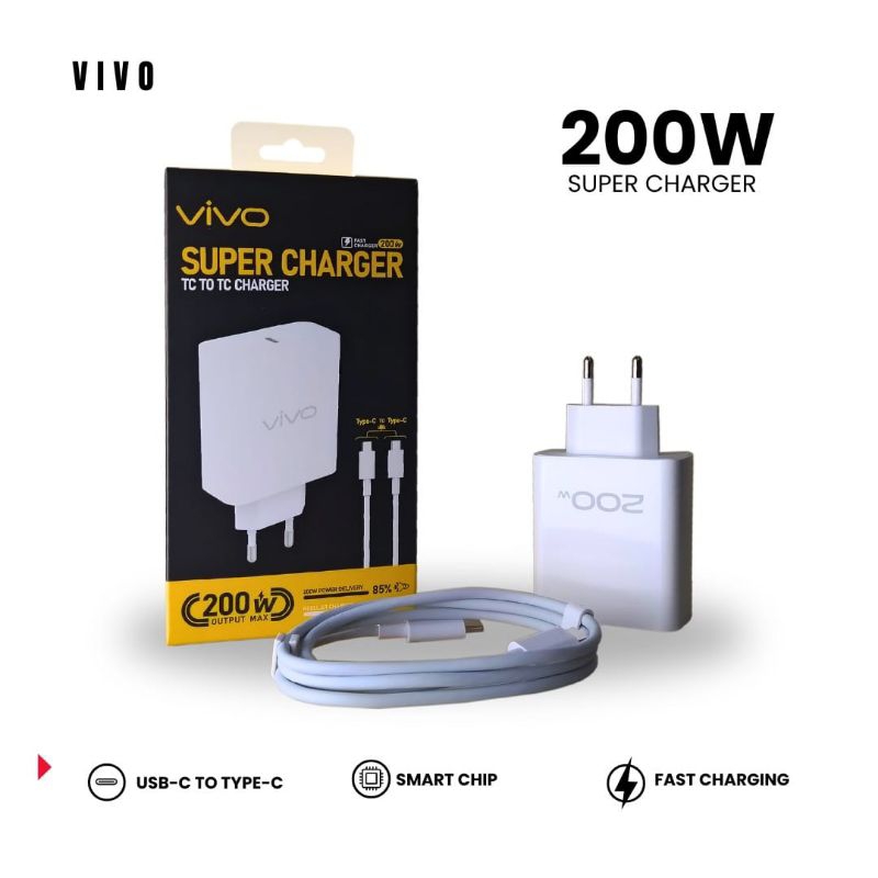 VIVO 200W TYPE C TO TYPE C FAST CHARGING ORIGINAL CHARGER