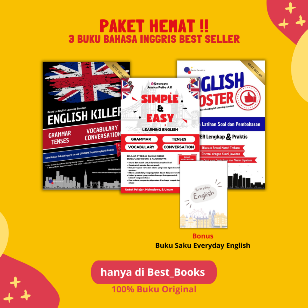 แพ็คเกจภาษาอังกฤษ 3 เล่ม (Simple & Easy Learning English + English Killer + English Booster) - ต้นฉบ