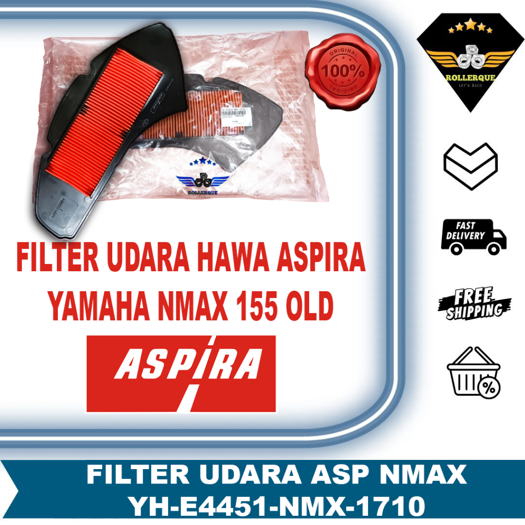 กรองอากาศ Yamaha Nmax เก่า 155 ORIGINAL Aspira Astra Otostparts YH-WE4451-NMX-1710