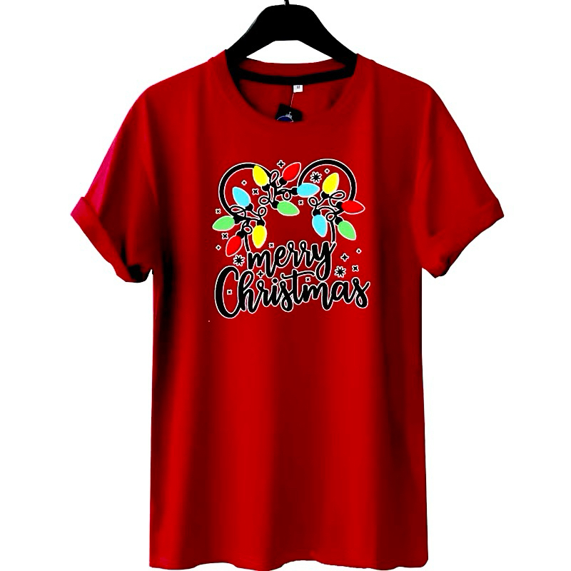 KATUN Merry Christmas เสื้อยืด S-XXXXL ขนาดใหญ่จัมโบ้ Oversize & ขนาดเด็ก 2-10 ปี Unisex คู่ครอบครัว