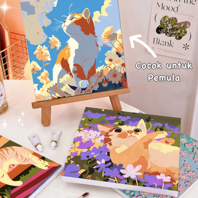 KF7 Paint by Numbers KIT ชุดสีดอกไม้ DIY