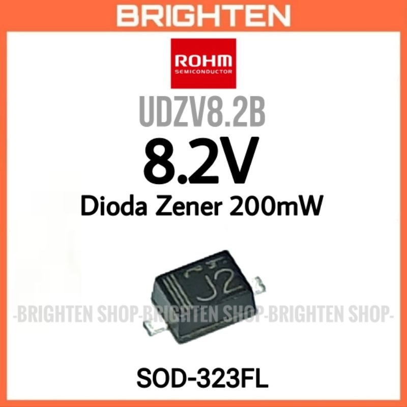 ROHM UDZV8.2B Zener ไดโอด 8.2V 8V2 ZD 200mW 0.2W SMD UDZVTE-178.2B เครื่องหมาย J2