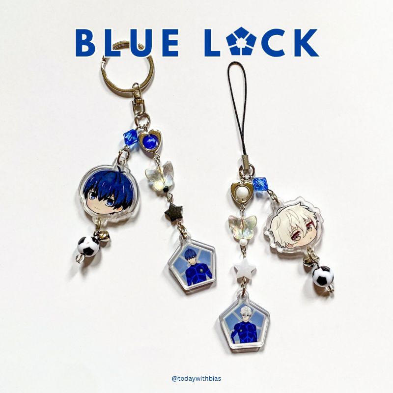 HP GANTUNGAN Blue Lock - สายคล้องโทรศัพท์พวงกุญแจ | ที่แขวนโทรศัพท์มือถือลูกปัดอะนิเมะ