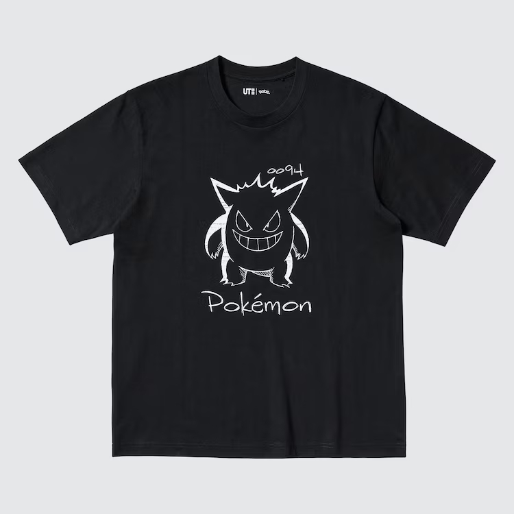 Uniqlo UT X Pokemon Gengar Black Tee เสื้อยืดสีดําอะนิเมะญี่ปุ่น