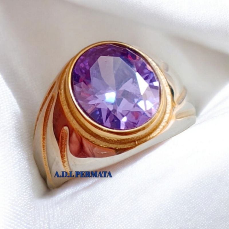 AMATYST ZIRCONIA AMATYST ZIRCONIA หรูหราและสํานักงานขนาดใหญ่ขนาดอัญมณีหินแหวน