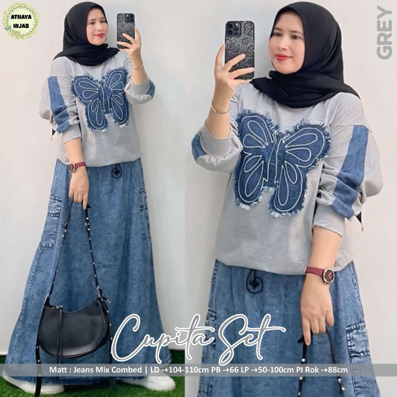 PARISA ORIGINAL MEISA WOMENS JEANS SKIRT SET