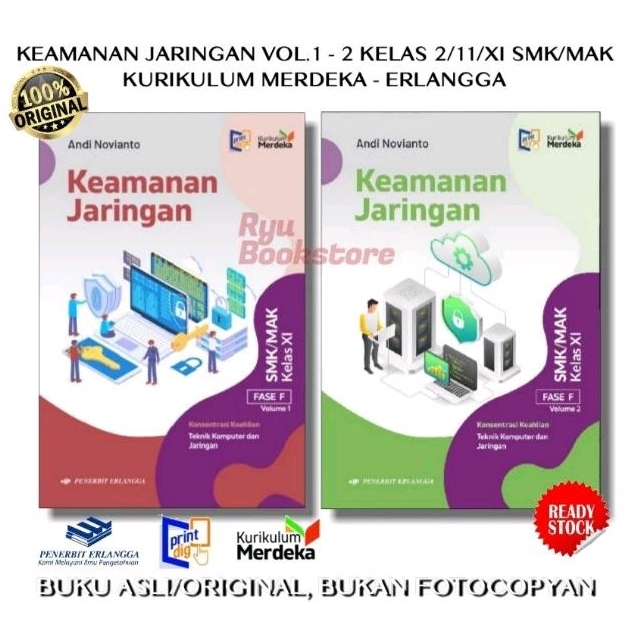 รักษาความปลอดภัยเครือข่าย-KK TKJ Class 2/11 Vol.1&2 PHASE F SMK/MAK | Erlangga Erlangga Erlangga