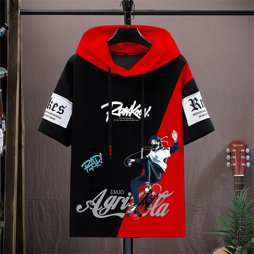 EMJO เสื้อกันหนาวมีฮู้ดแขนสั้น Distro Asgard777