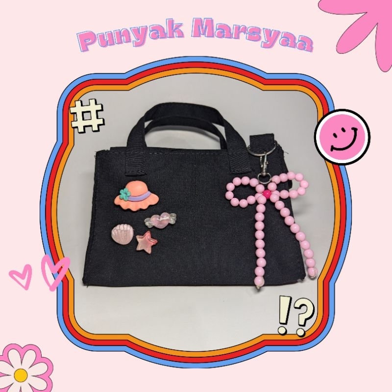 GANTUNGAN RIBBON KEYCHAIN BEADS KEYCHAIN BAG