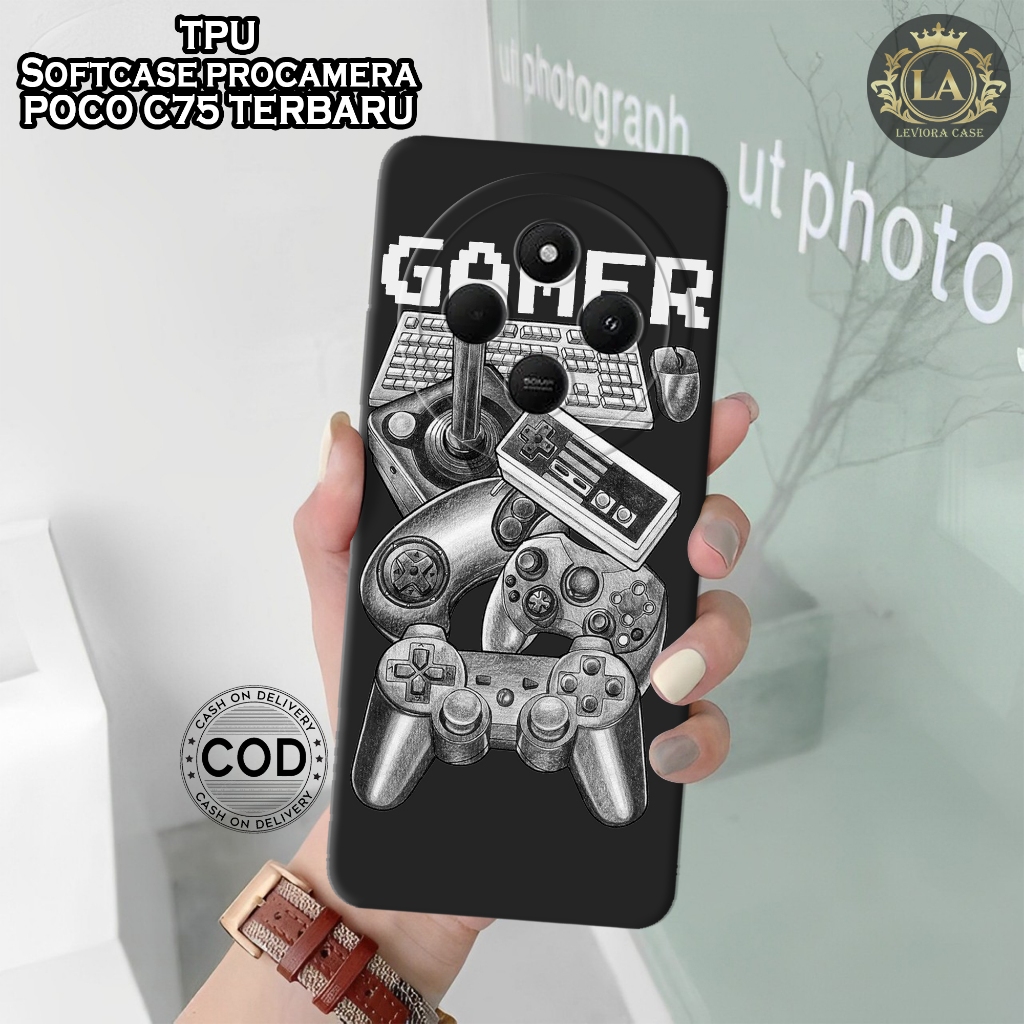 เคส HP ล่าสุด POCO C75 2024 - เคส Leviora - เคสเกมแฟชั่น - POCO C75 2024 Softcase - เคสกล้อง Pro - เ