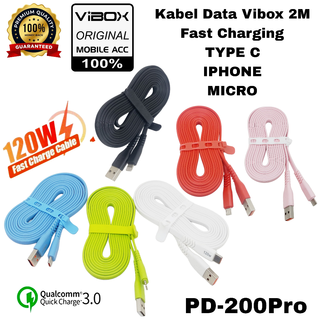 VIBOX VB200 MICRO 2.4A 2 เมตร ORIGINAL VIBOX กล้อง IP กล้องวงจรปิด DATA CABLE 2 เมตร LENGTH HP CHARG