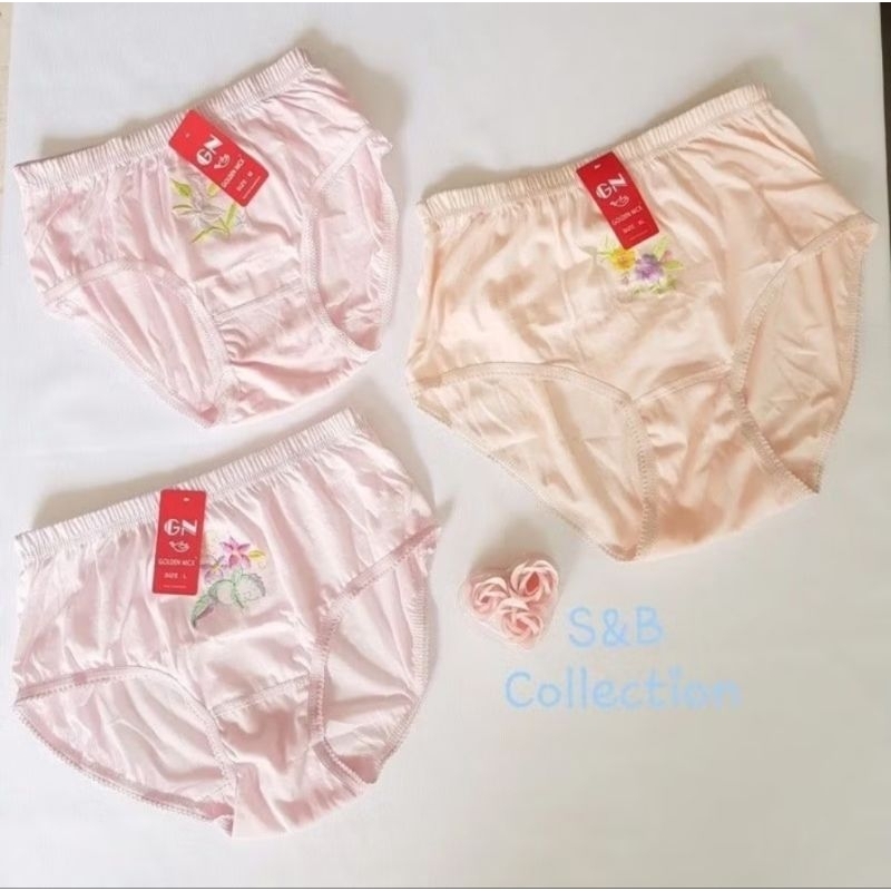 TERACOTTA19 - [3 ชิ้น] กางเกงนิกสีทองผู้หญิง GN EMBROIDERED ไซส์ M, XL