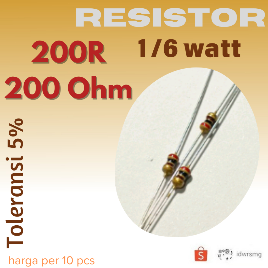 R ตัวต้านทาน 200R R200Ohm 1/6w 200 โอห์ม 200ohm 1/6 วัตต์ 5%