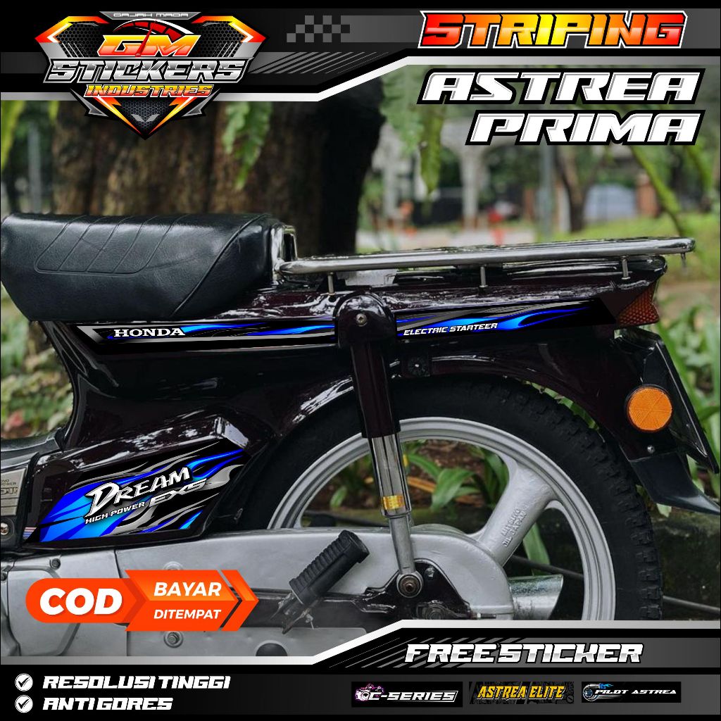 HONDA ASTREA PRIMA STAR API FIRE FLAME DREAM EX5 THAILAND K22 สติ๊กเกอร์หลากหลายแถบ