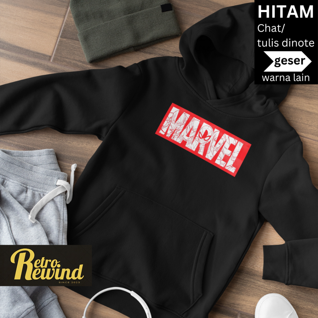 เสื้อกันหนาวมีฮู้ดเด็ก อายุ 4-15 ปี SUP3ERO M4RVEL LOGO 2 ขนาด XS-XL Premium
