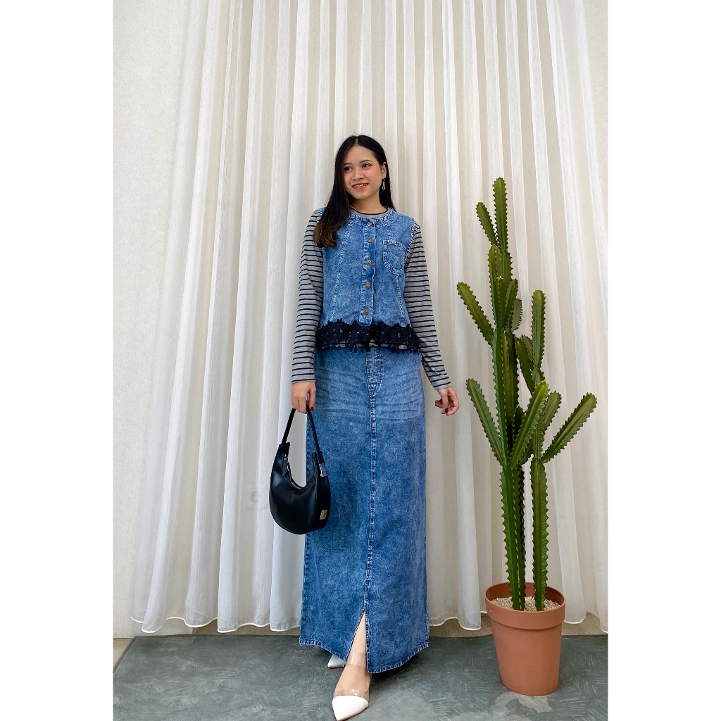 สบ || JUWON ชุดเซ็ตผู้หญิง 3 in 1 รุ่นลําลองลายทาง || 1843