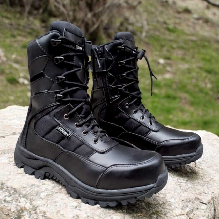 Hitam PDL รองเท้านิรภัย IRON TIP PDL TNI POLRI สีดํา