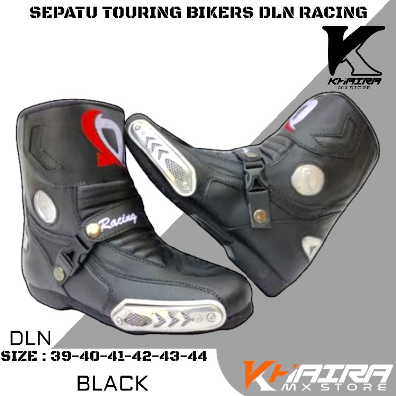 รองเท้ารถจักรยานยนต์สําหรับการเดินทางของผู้ชาย Bikers รองเท้าเลื่อน DLN Racing